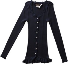 Rosemunde Copenhagen Cardigan mit Spitze NEU navy Gr.XL Seide