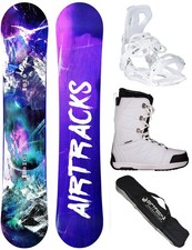 AIRTRACKS Damen Snowboard Set HighM Carbon+Bindung MasterW+Boots+Bag/140 145 150