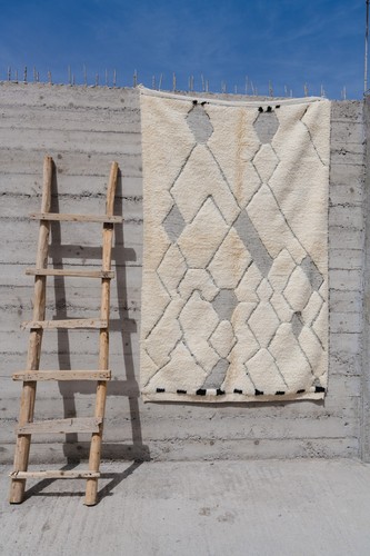Moroccan beni ourain handwoven - ourain,
