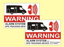 2 x ALARM GESICHERT Aufkleber Wohnmobil Warnschild GPS Sticker Alarmanlage