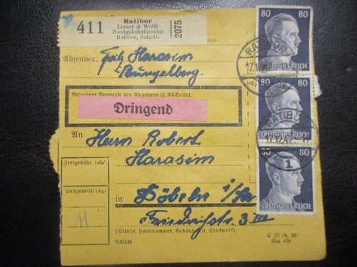 2618 reich paketkarte aus - paketkarte,