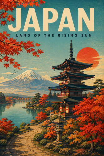 221 japan retro - retro, poster