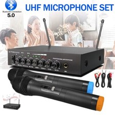 Bluetooth Karaoke Mikrofon Mixer System Set mit Dual UHF Wireless Mic Karaoke.