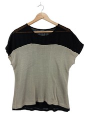 BIANCA Kurzarm-Bluse Damen Bluse Gr. DE 36 graubraun-schwarz Casual-Look