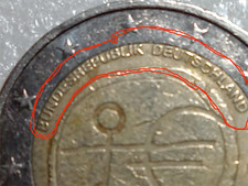 2 Euro Strichmännchen WWU 1999-2009 F BRD selten Umlaufmünze fehlprägung (foto )