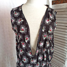 Damen Maxikleid Schwarz Blumen