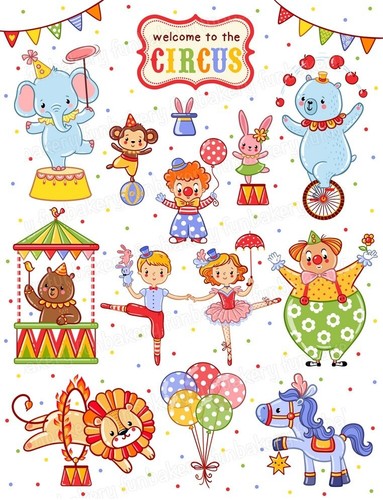 Zirkus tiere muffin tortenbild - zirkus,