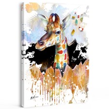 Leinwand Bild Giraffe Abstrakt