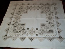 Hardanger Handarbeit Tischdecke ca. 73 x 73 cm