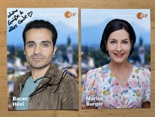 Baran Hevi & M. Burger ZDF Rosenheim-Cops Autogrammkarte 2025 original signiert