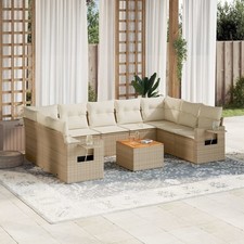 Gartenmöbel Sofa Garten Garnitur Lounge Sitzgruppe 10-tlg. Poly Rattan vidaXL