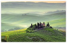 Wallario Teppich Fußmatte ab 50x70cm -Motiv Toskana Italien Haus Hütte Hotel Weg