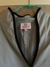 Umani ° Bluse ° Stehkragenbluse ° grau-schwarz ° Baumwoll Satin ° 40