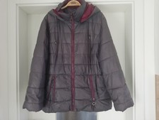 DAMEN STEPPJACKE GRAU/WEINROT, Gr. XXL, mit Kapuze, s.g.Zustand
