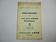 John Deere Lanz Anbau Mähwerk für Dieselschlepper 300 500 Betriebsanleitung