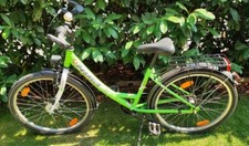 Fahrrad Kinder Pegasus Arcona 24 Zoll Gruen Weiss Kinderfahrrad mit Herzen TOP! 