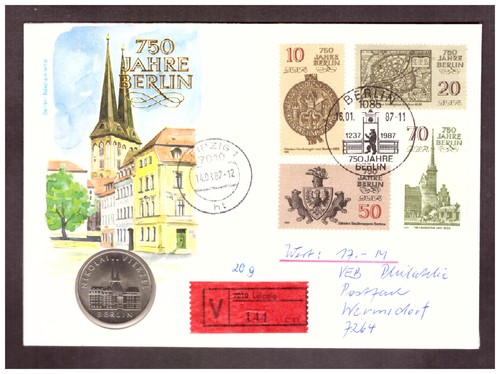 Numisbrief ddr 1987 750 - numisbrief, jahre
