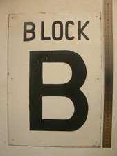 Metallschild,Block B,Blechschild,Schild,Hinweisschild,Anzeigentafel,gebraucht