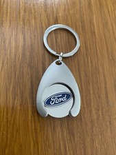 Ford Logo farbig Schlüsselanhänger mit Einkaufswagenchip EKW