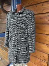 Barbara Lebek Kurzmantel Wollmantel grau schwarz 42 Alpaka pepita Fischgrät