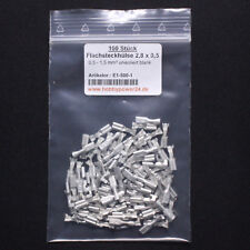 100 Stück Flachstecker Flachsteckhülsen 2,8mm 0.5-1.5 mm² Kabelschuh blank