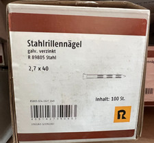 Stahlrillennägel 2,7x40mm Stahlnagel 100Stück galv.verzinkt / Aktion Cont2Pal5K7