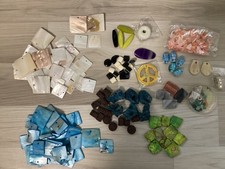 Außergewöhnliche Perlen große Perlmuttscheiben Lavaperlen Steinperlen Skarabäen