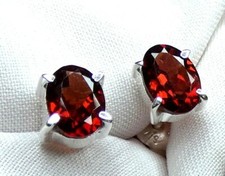 Granat Ohrstecker 925 Silber