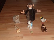 7 ALTE STEIFF TIERE STORCH