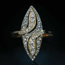 2.50CT Künstlicher Diamant Vintage Kunst Deko Verlobungsring 14K Gold Versilbert