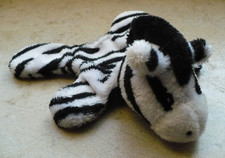 Magnet-Stofftier Zebra, Plüschtier mit 4 Magneten, schwarz-weiß, 14 x 13 cm