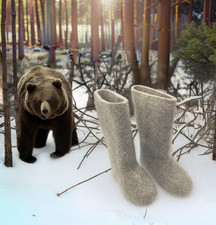 Originale russische Filzstiefel für Herren, 100 % Schaffell, valenki