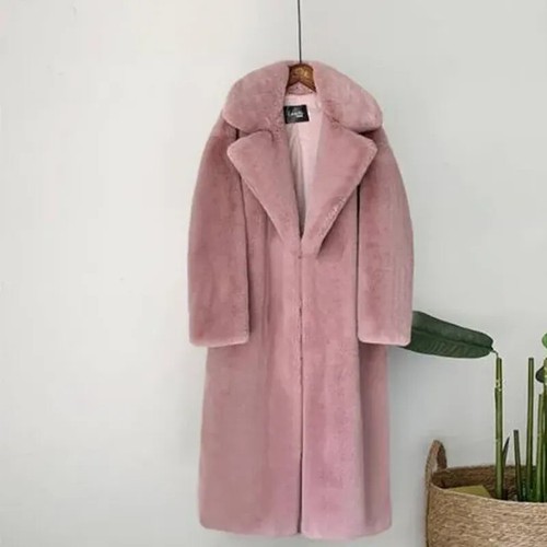 Damen kunstfell langer mantel - damen,