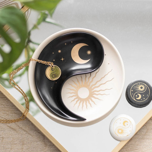 Yin yang keramik schmuckschale - yin,