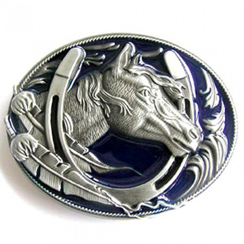 Buckle pferd indianerfedern - pferd,