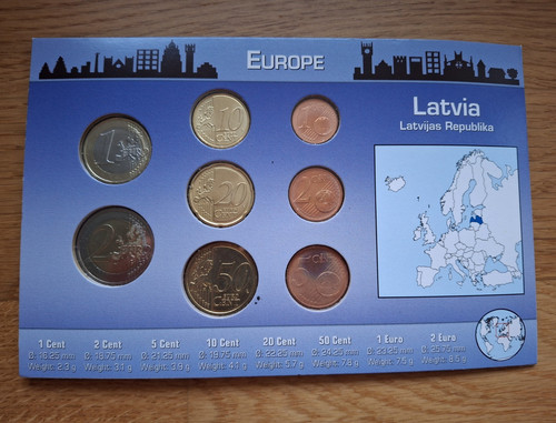 Lettland euro kursmünzensatz - lettland,