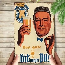 Blechschild Bitburger Pils Bier Werbeschild Vintage Metallschild TEL3478