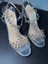Christian Louboutin Sandalen "Spikette" Silber PVC Nieten EU 40 / US 8/9 
