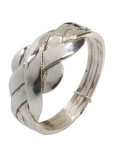 Puzzlering Ring aus 4 einzelnen Gliedern 925 Sterlingsilber; K59 53