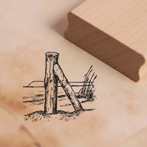Stempel holzpfahl düne - stempel,
