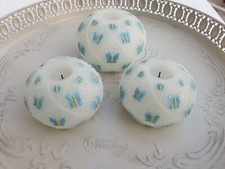 3 ELAMBIA Wachs Kerzen  Ø 13,5 + 11cm Schmetterlinge Timer Farbwechsel Flackern