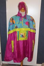 Rarität  Jeantex 80er Bunt Regencape Regenmantel Regenponcho PVC Gummicape Jacke