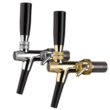 Kompensatorhahn aus Messing mit Schaumtaste  Gold o. Chrom Ausl. schwarz