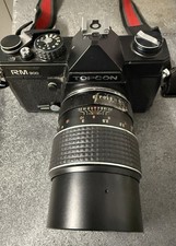 Topcon Super DM mit 35mm und 135mm Objektiven, Winder und Zwischenringen 