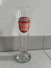 Altes Bierglas Flötenglas 5/20L --- Brauerei Schloss Bräu Neunkirchen Saar Saar
