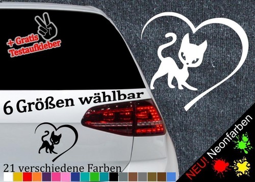 Herz mit katze aufkleber - katze, -6
