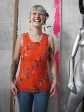 Tristano Onofri  Pailletten-Top Seide orange 90er TRUE VINTAGE sequinned shirt