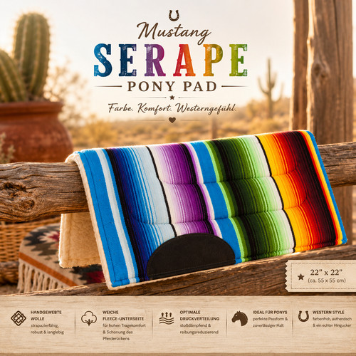 Mustang pony pad 22x22 serape - mustang,