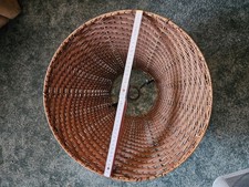 Lampenschirm Geflochten Rund Shabby Chic, D 30 Cm, Braun Gekalkt