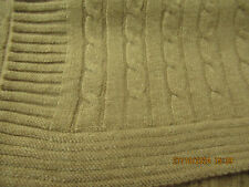 Decke beige Zopf Muster 180 x 140 Kuscheldecke Tagesdecke Strick Wohndecke Sofa